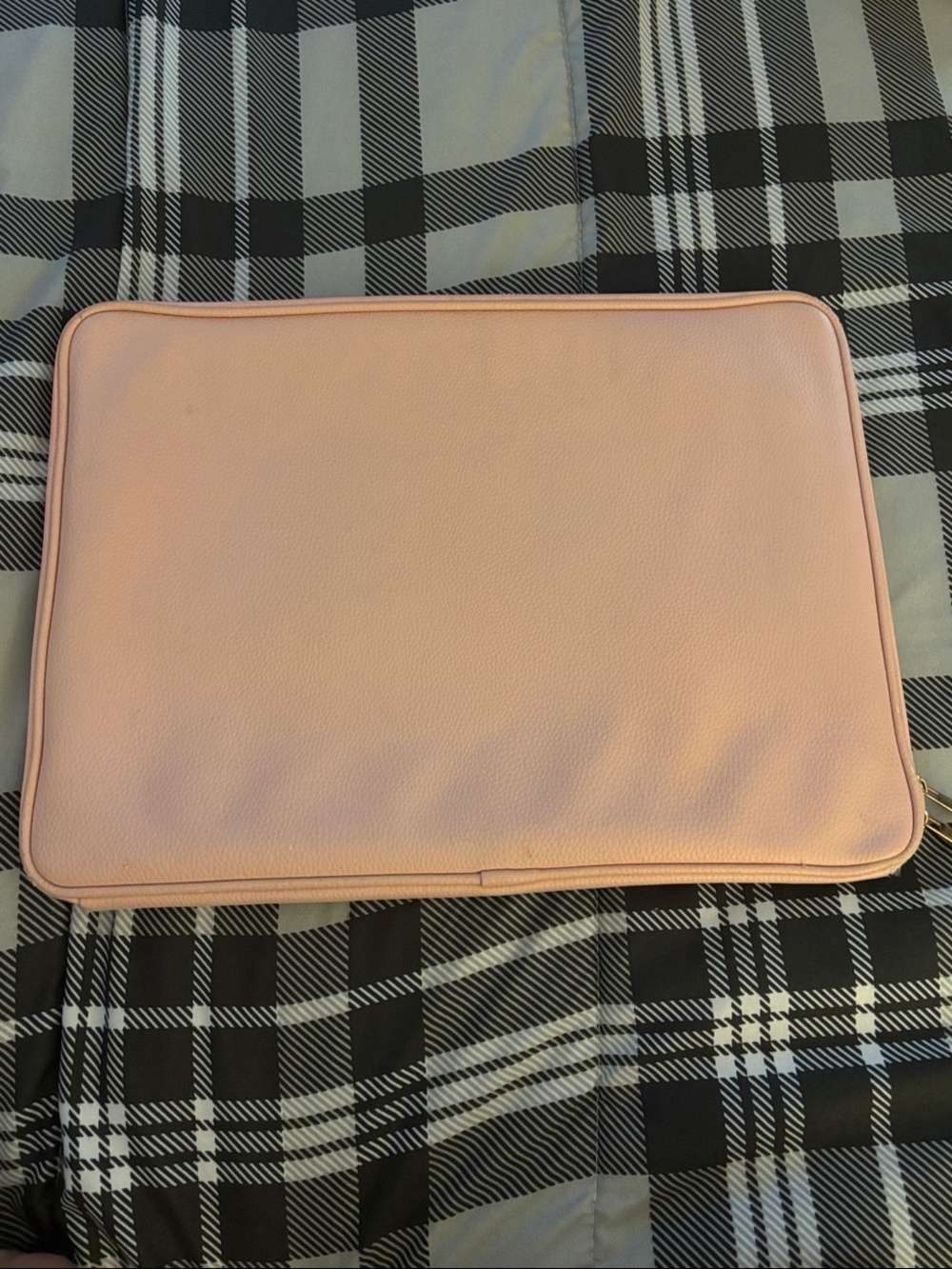 Baby Pink Leather Laptop Sleeve